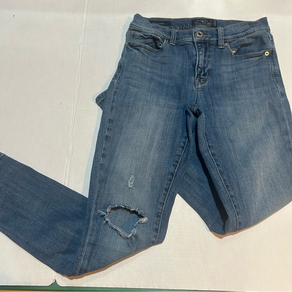 Lucky‎ Brand Brooke Skinny Distressed Jeans 4/27x29" Inseam Legging Tight Jean